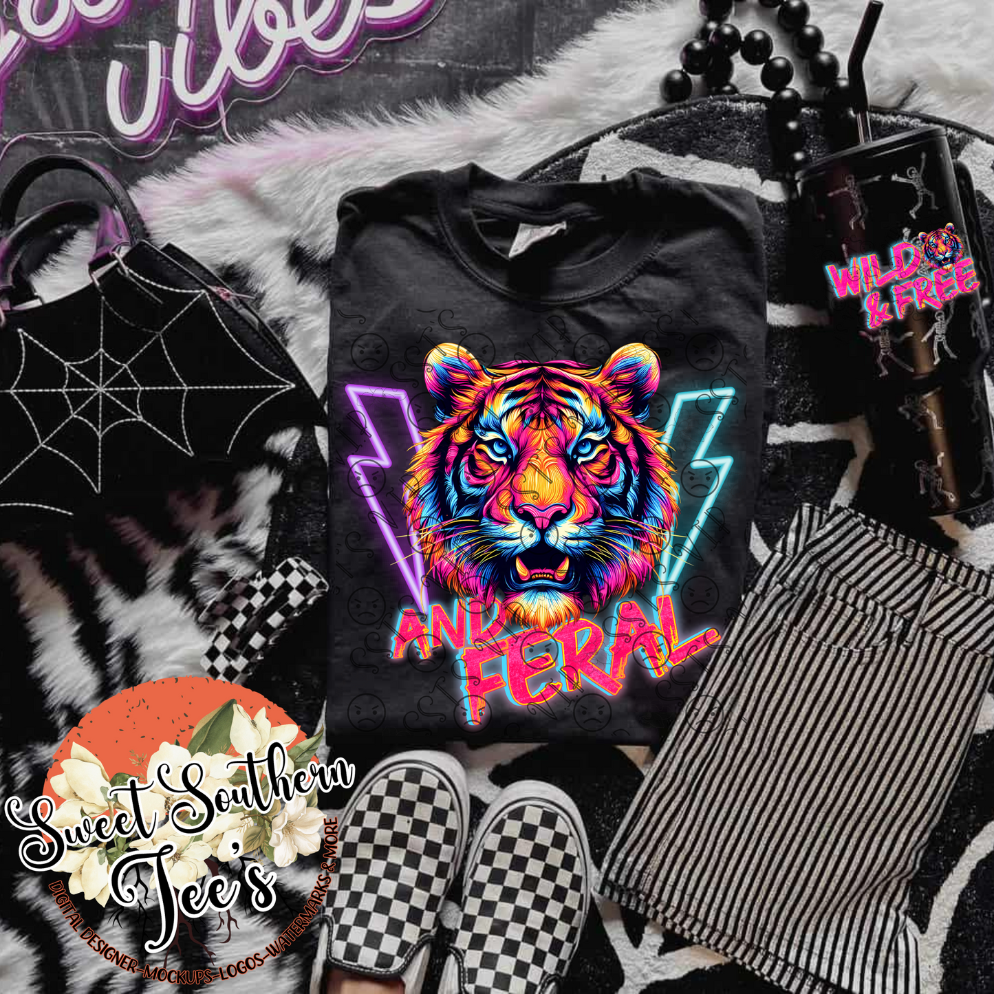 Wild, Free & Feral- Neon Tiger- 2 Piece Set (May Drive 2025)