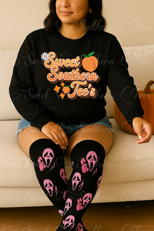 Woman-Horror Fall-Black Longsleeve Shirt-Mockup