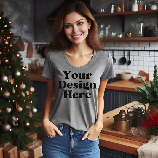 Xmas-GreyTshirt-Kitchen-Woman