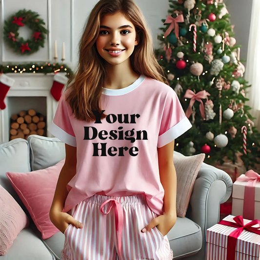 Xmas-PinkTshirt-PJs-TeenGirl