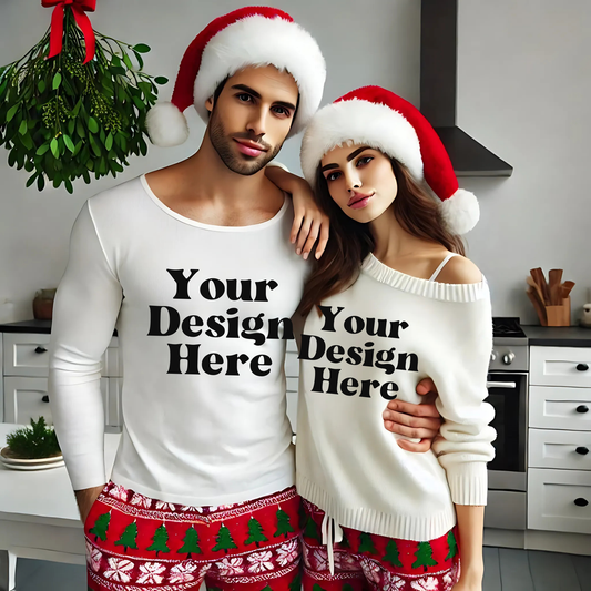 Xmas-WhiteLongSleeve-Couple-Kitchen-Mistletoe