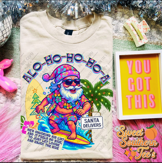 Surfing Santa- Chucking the List- Vacay Mode- July Design Drive 2025