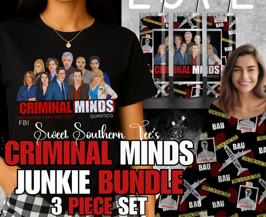Criminal Minds 3 Piece Set- PNG, Seamless, Tumbler Wrap (June Drive 2025)