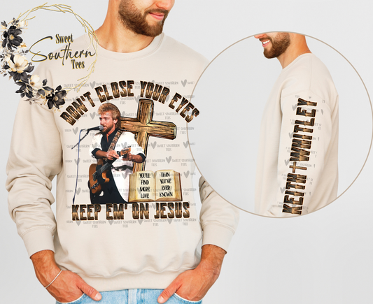 Keith Whitley-Don't Close Your Eyes Keep Em' On Jesus and sleeve