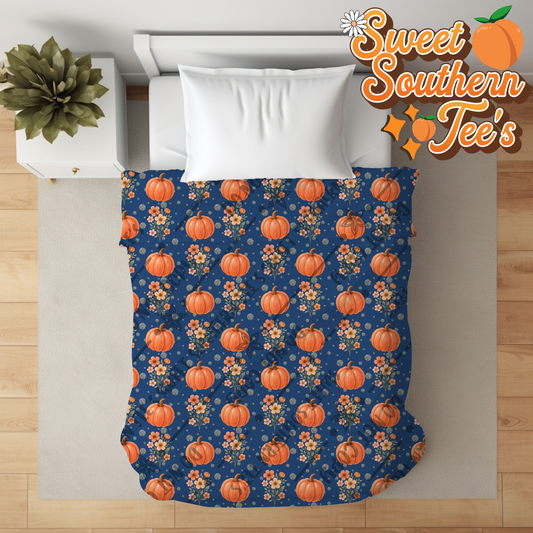 Fall Pumpkin Floral Seamless